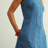 paneled denim midi dress
a line denim dress with straps
lightweight cotton denim dress
denim dress with pockets
blue midi denim dress women
adjustable strap denim dress
summer denim midi outfit
flattering denim midi dress