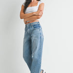 light wash barrel jeans, light wash jeans, barrel jeans, summer jeans