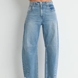 barrel jeans, light wash, light wash jeans, summer jeans