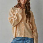apricot cardigan women, peach cardigan women, lightweight spring cardigan women, button front cardigan women