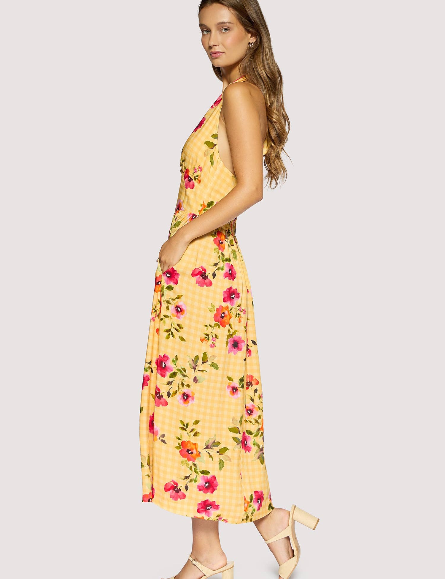 yellow floral midi dress women
halter open back dress
summer wedding guest dress
romantic floral boutique dress
vacation dinner dress women
bright floral occasion dress
feminine midi dress boutique
garden party dress women
resort wear dress women
west of may spritz collection