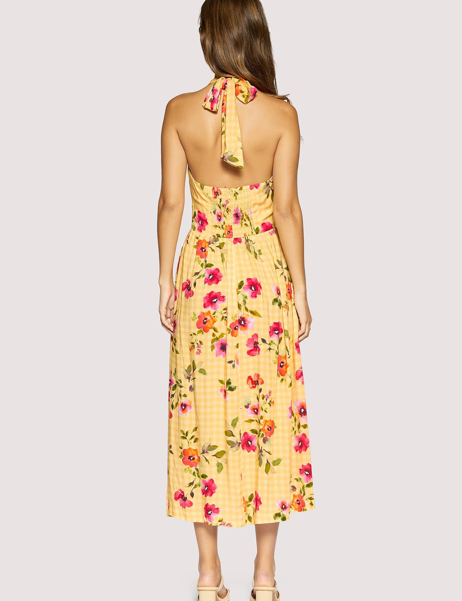 yellow floral midi dress women
halter open back dress
summer wedding guest dress
romantic floral boutique dress
vacation dinner dress women
bright floral occasion dress
feminine midi dress boutique
garden party dress women
resort wear dress women
west of may spritz collection