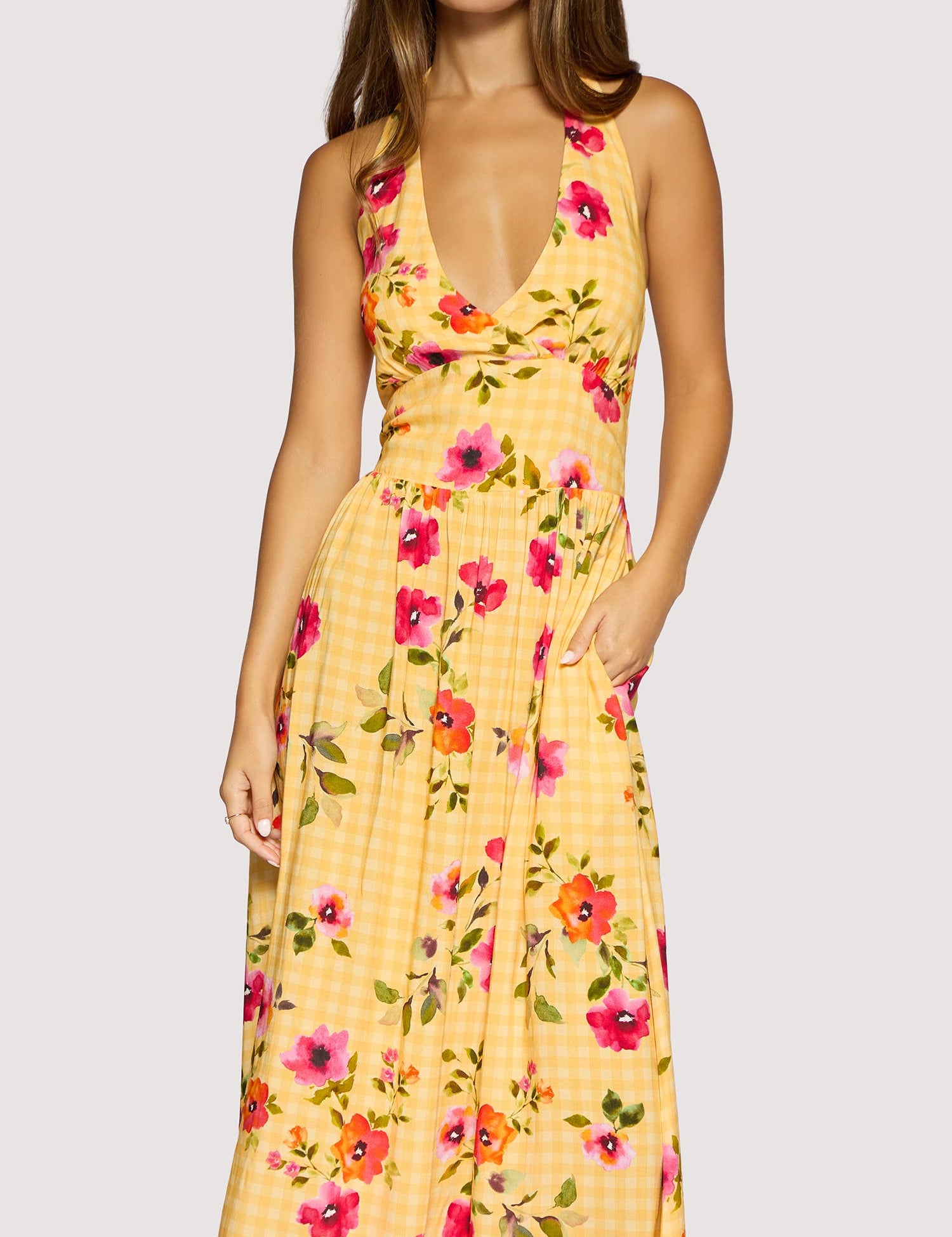 yellow floral midi dress women
halter open back dress
summer wedding guest dress
romantic floral boutique dress
vacation dinner dress women
bright floral occasion dress
feminine midi dress boutique
garden party dress women
resort wear dress women
west of may spritz collection