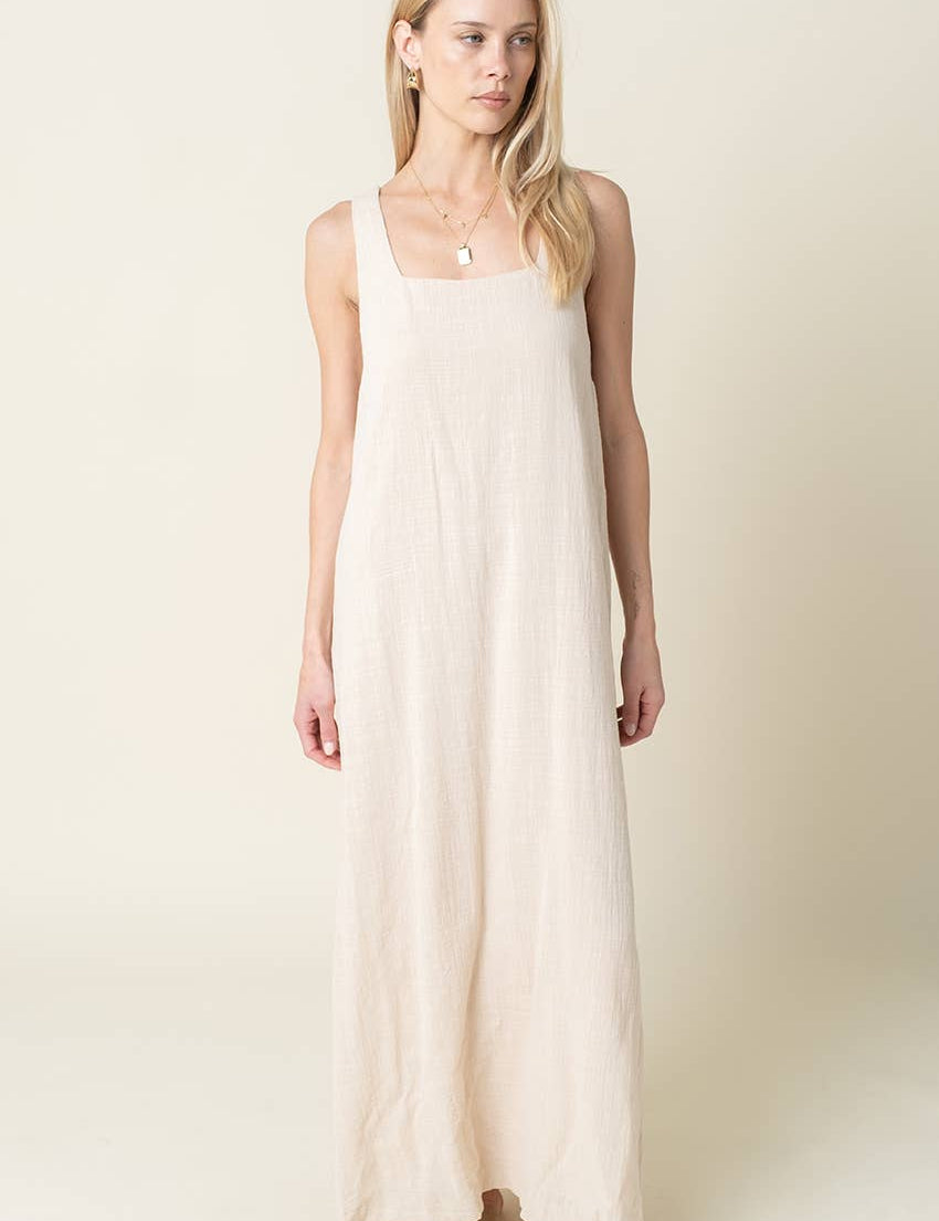 cream maxi tank dress
relaxed summer maxi dress
minimal neutral maxi dress
vacation maxi dress women
sleeveless a line maxi dress
resort wear boutique dress
travel day outfit women
lightweight summer dress
coastal neutral maxi dress
west of may spritz collection