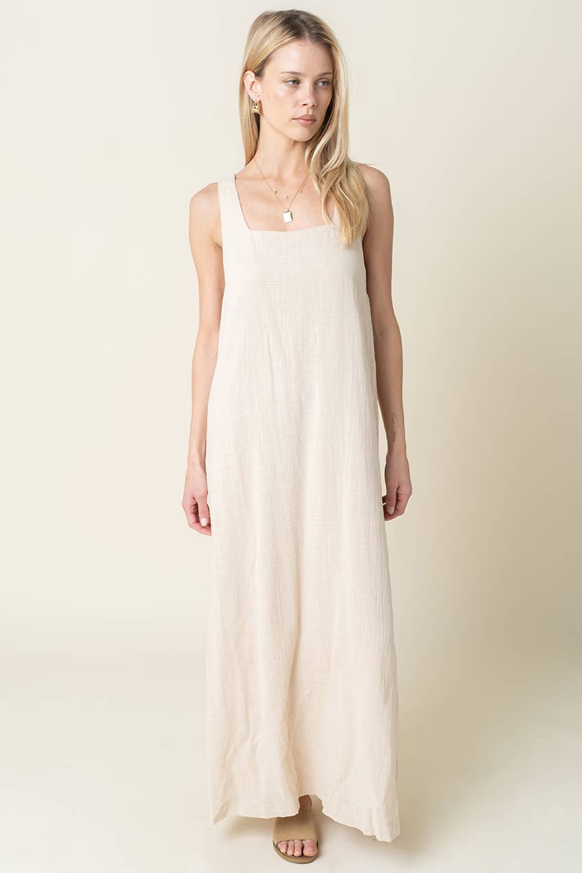 cream maxi tank dress
relaxed summer maxi dress
minimal neutral maxi dress
vacation maxi dress women
sleeveless a line maxi dress
resort wear boutique dress
travel day outfit women
lightweight summer dress
coastal neutral maxi dress
west of may spritz collection
