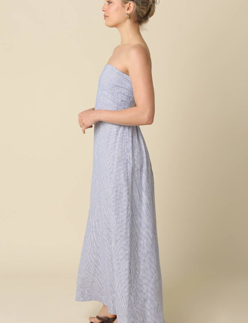 striped linen dress
strapless linen dress
blue stripe maxi dress
linen summer dress
blue and white striped dress
strapless maxi dress
coastal summer dress
100 linen dress
vacation dress women
lightweight linen dress
boutique linen clothing
striped summer dress
women's linen maxi dress
minimalist summer dress
resort wear dress
classic linen dress
breathable summer dress
blue stripe dress
elegant casual dress
vacation outfit women
