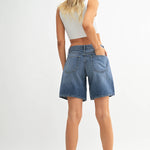 Long denim shorts, Jorts, Jean shorts, long shorts, mom shorts 