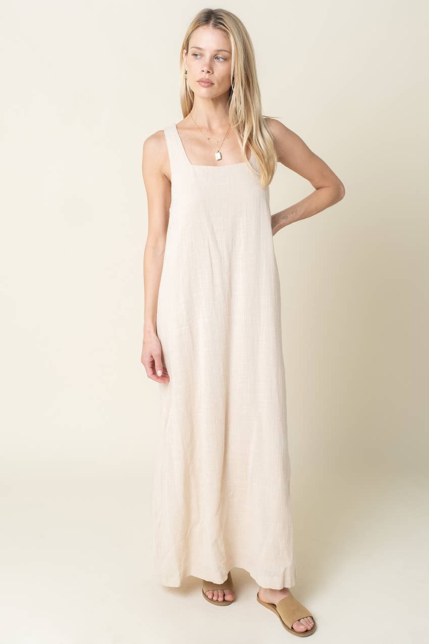 cream maxi tank dress
relaxed summer maxi dress
minimal neutral maxi dress
vacation maxi dress women
sleeveless a line maxi dress
resort wear boutique dress
travel day outfit women
lightweight summer dress
coastal neutral maxi dress
west of may spritz collection