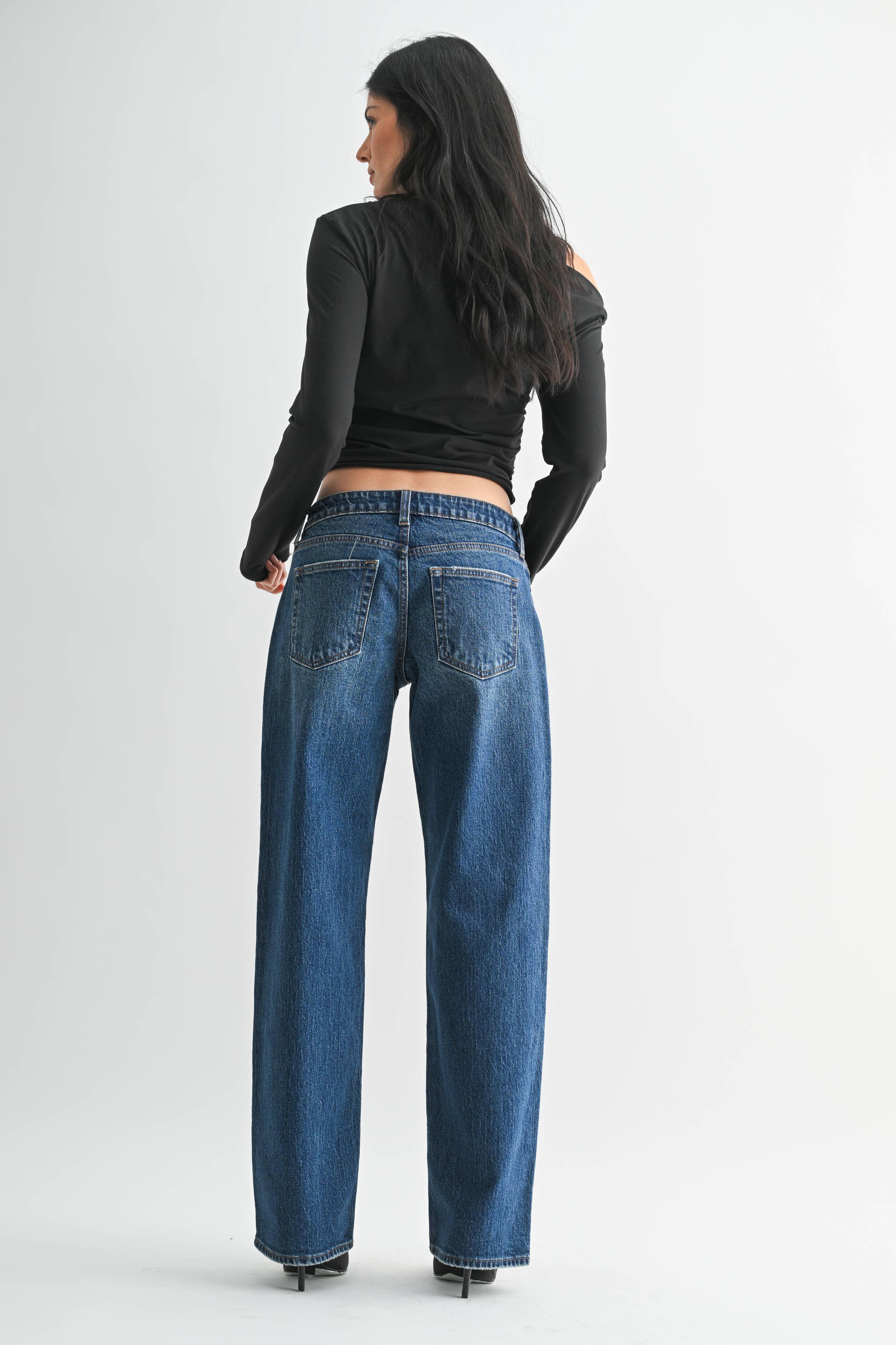 studded baggy dark jeans
