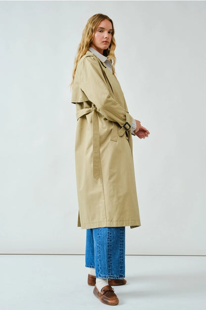 Market Street Trench – Oversized Cotton Twill Coat