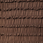 women's brown ruched top, chocolate brown fitted top, brown sleeveless top, ruched sleeveless top, boat neck top women, brown boat neck top, fitted fall top, textured brown top, women's fall going out top, brown going out top, fall layering top women, western fall outfit women, chocolate brown women's clothing, brown tank top women, fitted sleeveless shirt, women's boutique tops, fall boutique clothing, east tennessee boutique, west of may boutique