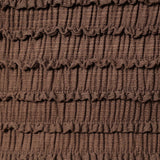 women's brown ruched top, chocolate brown fitted top, brown sleeveless top, ruched sleeveless top, boat neck top women, brown boat neck top, fitted fall top, textured brown top, women's fall going out top, brown going out top, fall layering top women, western fall outfit women, chocolate brown women's clothing, brown tank top women, fitted sleeveless shirt, women's boutique tops, fall boutique clothing, east tennessee boutique, west of may boutique