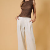 women's brown ruched top, chocolate brown fitted top, brown sleeveless top, ruched sleeveless top, boat neck top women, brown boat neck top, fitted fall top, textured brown top, women's fall going out top, brown going out top, fall layering top women, western fall outfit women, chocolate brown women's clothing, brown tank top women, fitted sleeveless shirt, women's boutique tops, fall boutique clothing, east tennessee boutique, west of may boutique