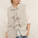 gray sweater vest with front ties