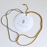 mixed metal necklace, snake chain necklace, interlocking necklace, stainless steel, everyday necklace