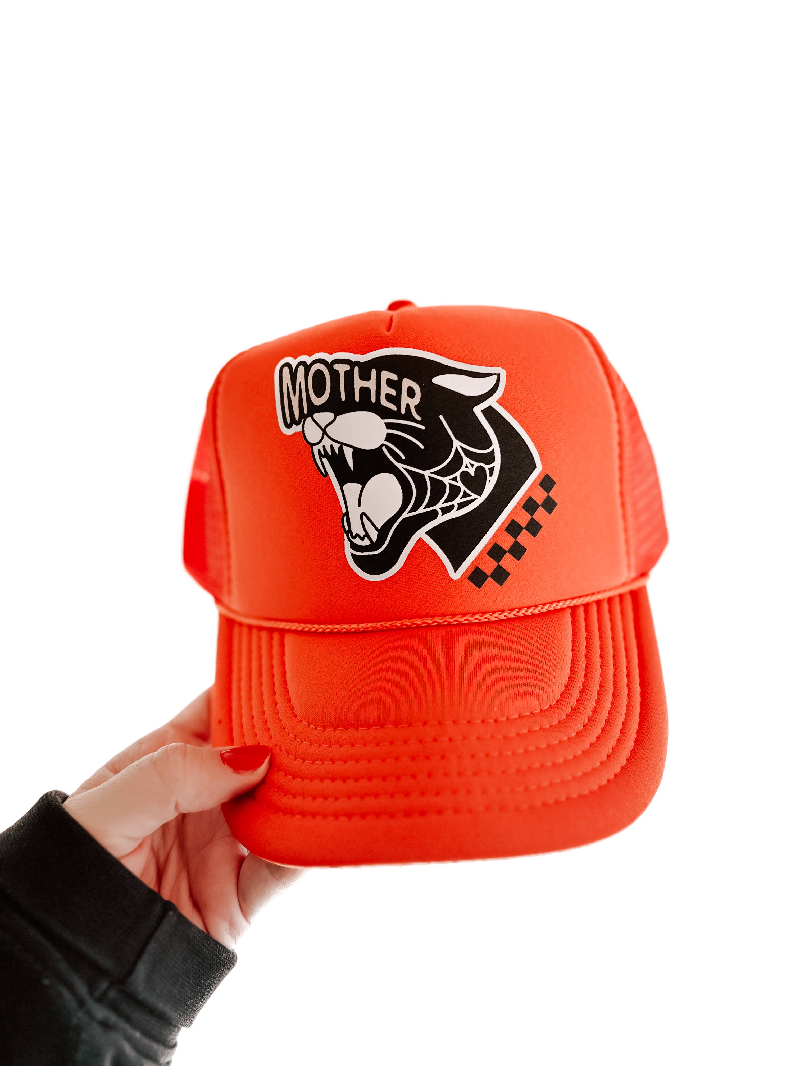 tattoo panther trucker hat, tattoo trucker hat, mothers day trucker hat, mother trucker hat, orange trucker hat, edgy trucker hat