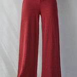 red knit pants, burgundy wide leg pants, women’s knit pants, matching knit set, red matching set women, wide leg lounge pants, fall pants women, holiday travel outfit, comfortable wide leg pants, boutique women’s pants