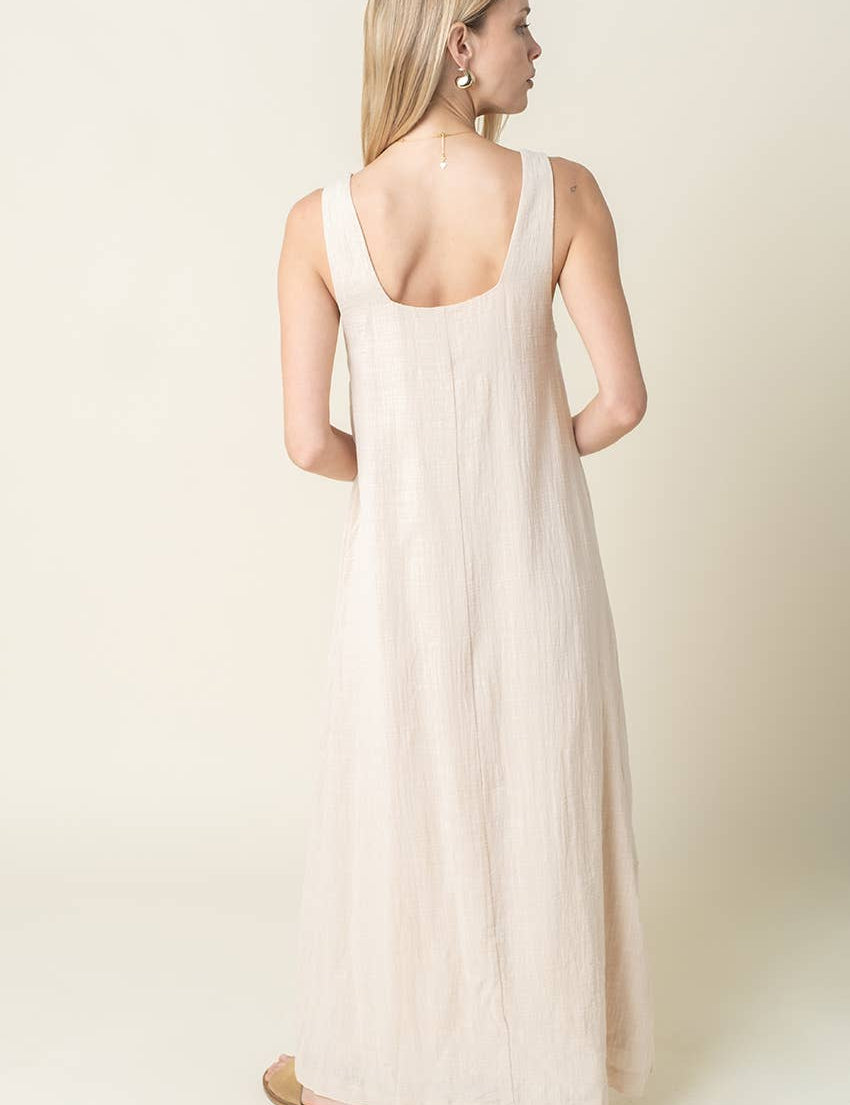 cream maxi tank dress
relaxed summer maxi dress
minimal neutral maxi dress
vacation maxi dress women
sleeveless a line maxi dress
resort wear boutique dress
travel day outfit women
lightweight summer dress
coastal neutral maxi dress
west of may spritz collection