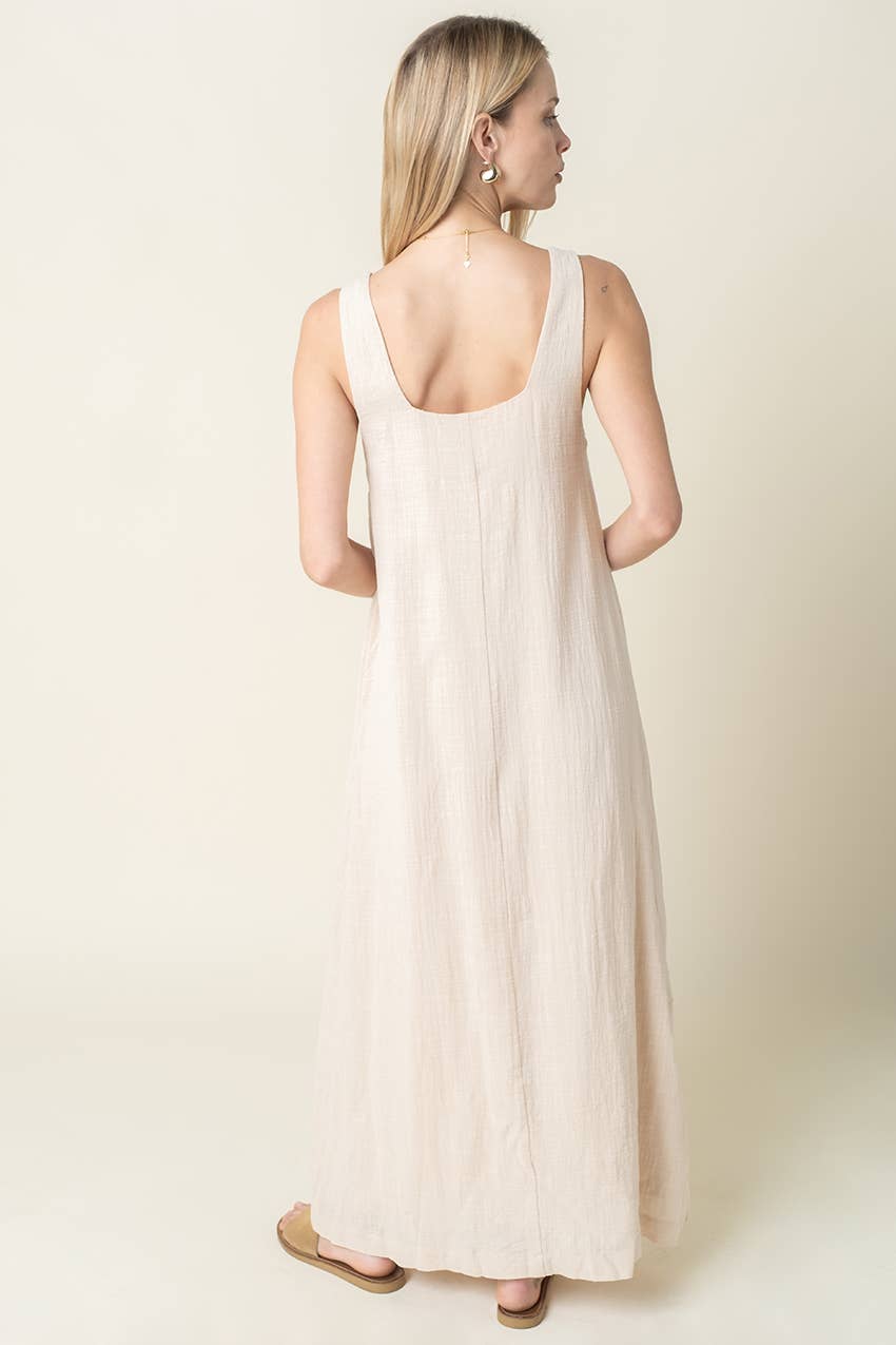 cream maxi tank dress
relaxed summer maxi dress
minimal neutral maxi dress
vacation maxi dress women
sleeveless a line maxi dress
resort wear boutique dress
travel day outfit women
lightweight summer dress
coastal neutral maxi dress
west of may spritz collection