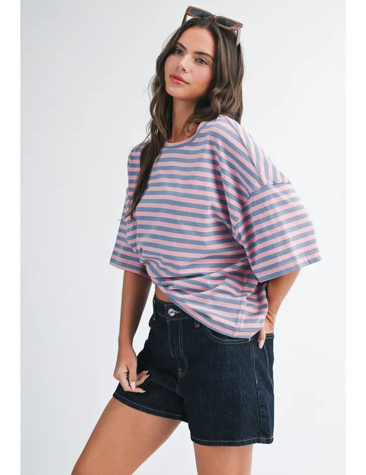 Boardwalk Stripe Oversized Tee