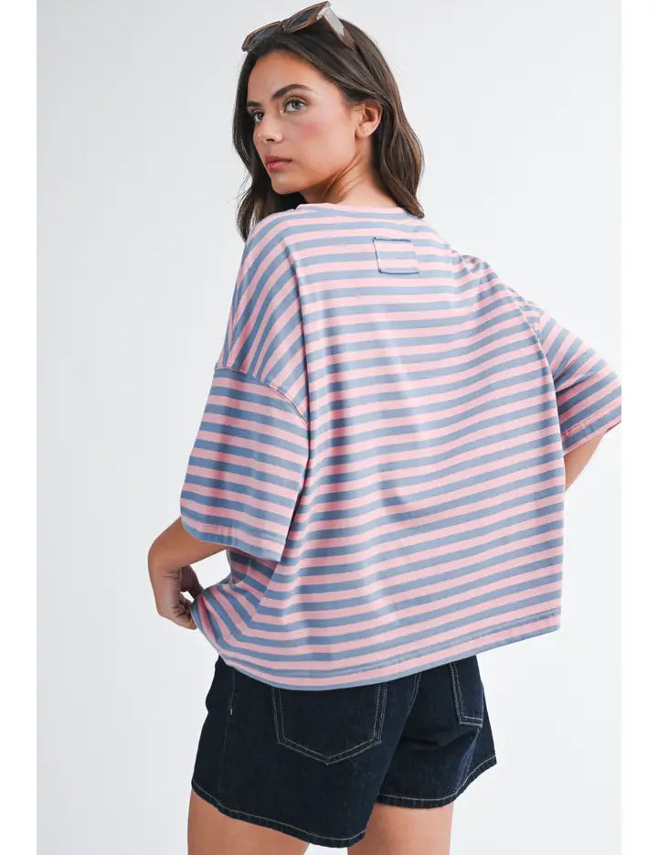 Boardwalk Stripe Oversized Tee