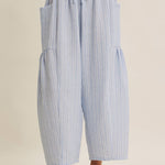 blue striped wide leg pants
coastal summer pants women
lightweight vacation pants
relaxed striped lounge pants
elastic waist wide leg pants
resort wear boutique pants
beach vacation outfit women
casual coastal style pants
striped summer trousers women
west of may spritz collection