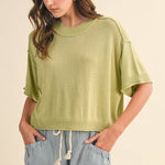 lightweight sweater tee
short sleeve knit top
mock neck sweater tee
cropped sweater top
soft knit tee women
lightweight knit pullover
casual sweater tee
everyday knit top
boutique sweater tee
relaxed fit knit top