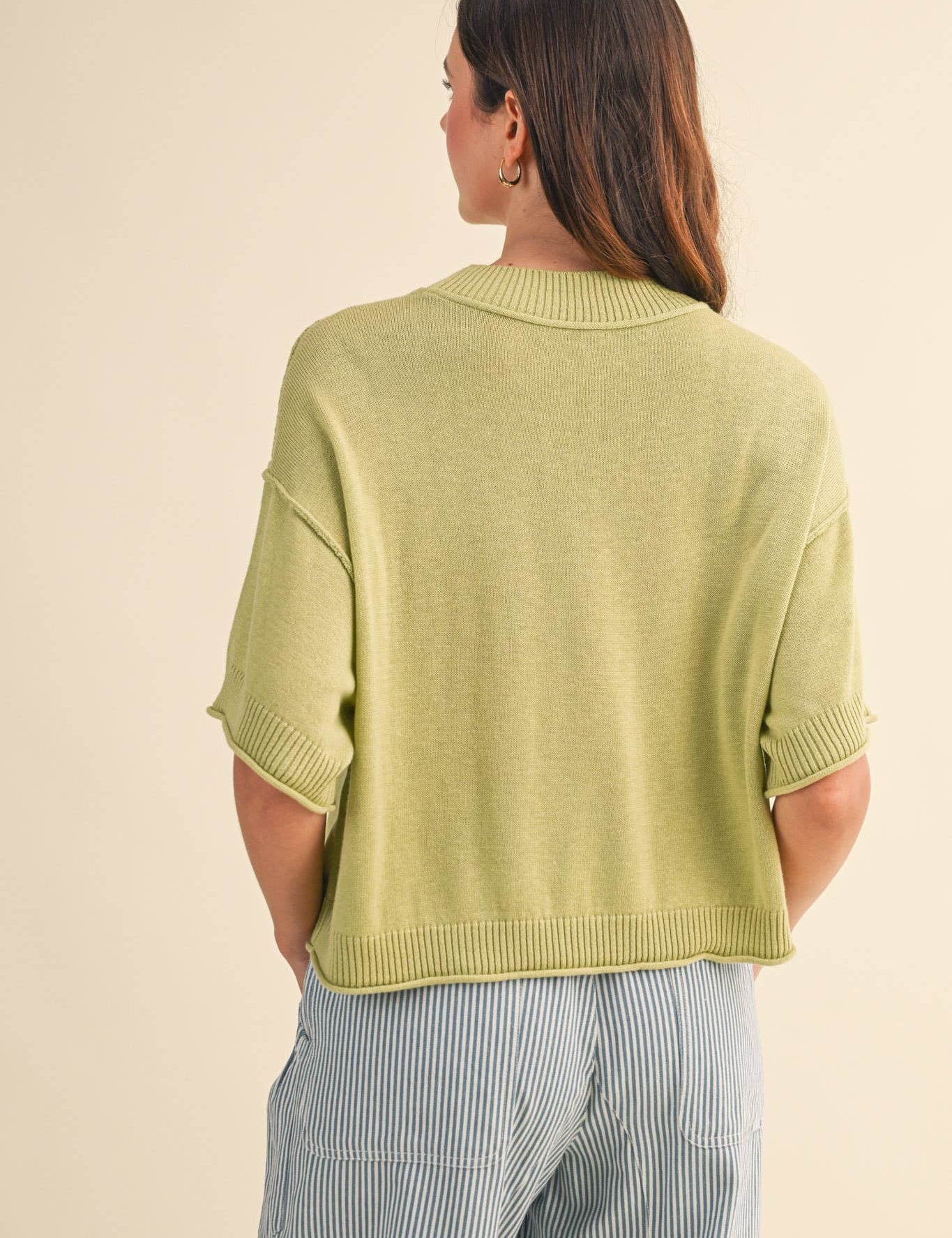 lightweight sweater tee
short sleeve knit top
mock neck sweater tee
cropped sweater top
soft knit tee women
lightweight knit pullover
casual sweater tee
everyday knit top
boutique sweater tee
relaxed fit knit top