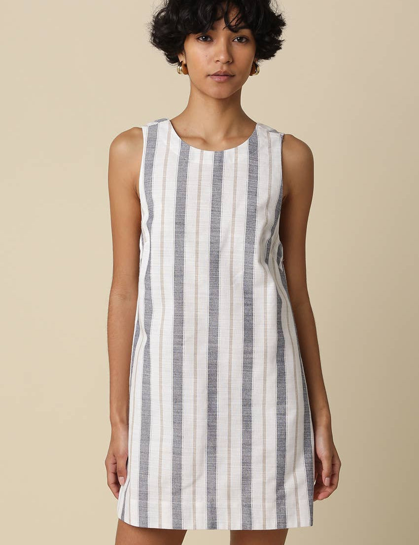 striped open back mini dress
linen blend summer mini dress
coastal striped dress women
open back vacation dress
resort wear mini dress
cotton linen striped dress
summer brunch dress boutique
european summer outfit women
blue striped sleeveless mini dress
west of may spritz collection