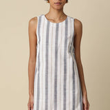 striped open back mini dress
linen blend summer mini dress
coastal striped dress women
open back vacation dress
resort wear mini dress
cotton linen striped dress
summer brunch dress boutique
european summer outfit women
blue striped sleeveless mini dress
west of may spritz collection