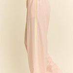 pink stripe wide leg pants
elastic waistband striped pants
vertical stripe summer pants
lightweight pull on pants
striped lounge pants women
wide leg pants with pockets
blush stripe pants women
relaxed fit summer trousers
comfortable boutique wide leg pants
plus size friendly wide leg pants