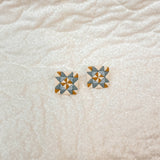 patchwork quilt stud earrings, quilt square earrings, handmade polymer clay earrings, artisan clay stud earrings, lightweight quilt earrings, handcrafted earrings Michigan, colorful patchwork jewelry, nickel free stud earrings, folk art earrings, handmade quilt inspired jewelry
