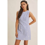 blue striped embroidered mini dress
coastal embroidered summer dress
starfish embroidered mini dress
beach vacation dress women
sleeveless cotton blend mini dress
resort wear boutique dress
blue summer brunch dress
coastal chic mini dress
italian summer outfit women
west of may spritz collection
