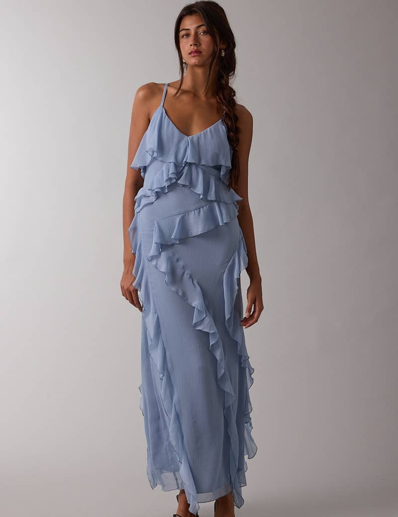 blue ruffle maxi dress
wedding guest dress blue
romantic summer maxi dress
ruffle formal dress women
v neck occasion dress women
flowy blue event dress
vacation wedding guest dress
italian summer inspired dress
adjustable strap maxi dress
summer spritz collection dress
elevated blue midi maxi dress
