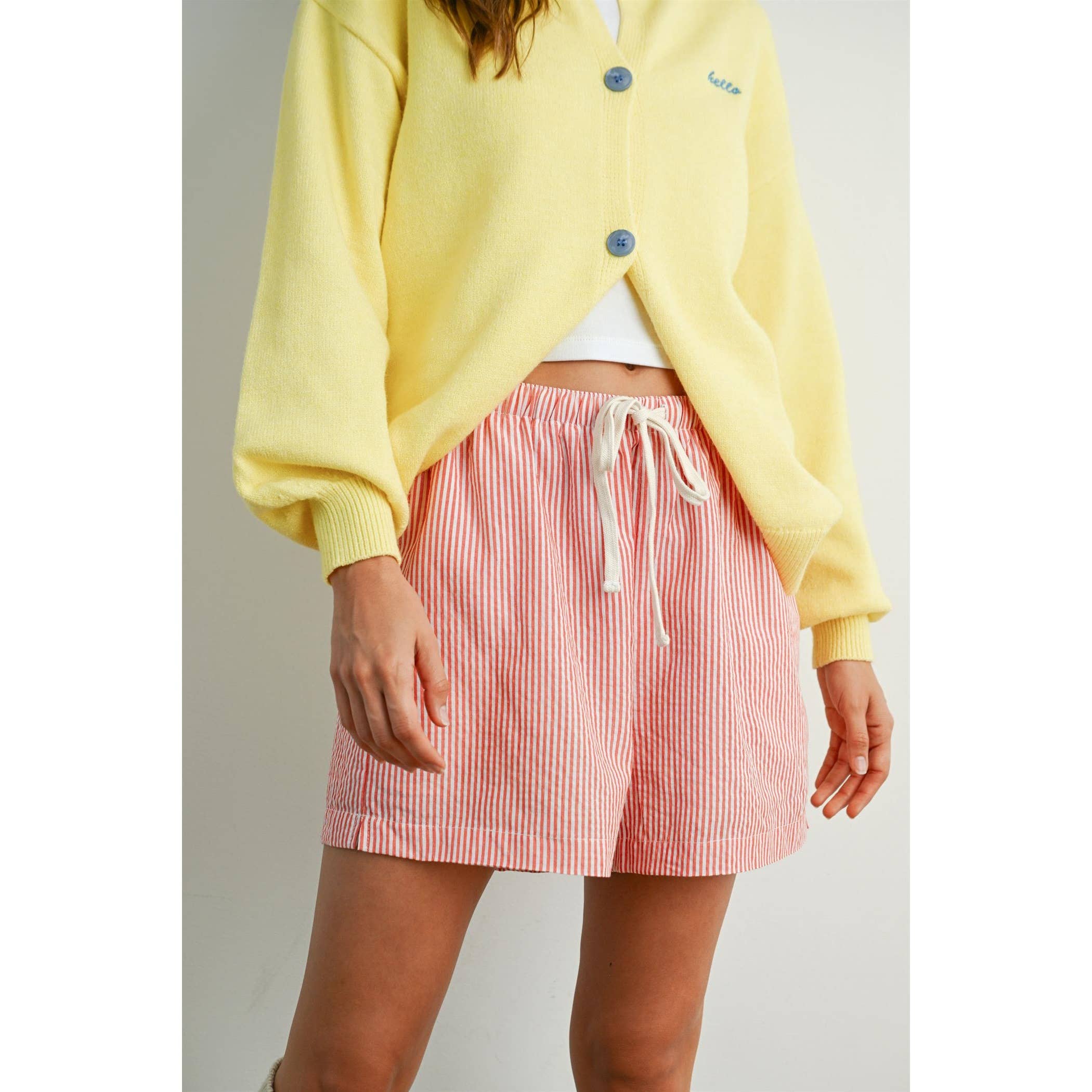 red striped drawstring shorts
coastal summer shorts women
lightweight vacation shorts
relaxed striped lounge shorts
elastic waist casual shorts women
resort wear boutique shorts
beach vacation outfit women
casual coastal style shorts
summer drawstring shorts women
west of may spritz collection
