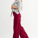 cherry wide leg jeans, burgundy jeans, colored denim, high rise wide leg jeans, palazzo jeans, women's colored denim, fall jeans, burgundy wide leg pants, stretch denim jeans, boutique denim, women's fall fashion, west of may boutique