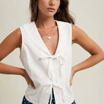 white linen tie front top women
sailor collar sleeveless blouse
linen blend summer top women
coastal white blouse women
feminine tie front summer top
lightweight linen tank women
outer banks inspired blouse
elevated casual summer top
white vacation top women
summer spritz collection top