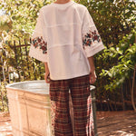 floral embroidered tee, women’s embroidered t-shirt, oversized floral tee, ivory embroidered top, cotton embroidered shirt, fall floral top, oversized cotton tee women, burgundy floral embroidery, plus size embroidered top, women’s tops s to 3xl, boho embroidered tee, boutique plus size top