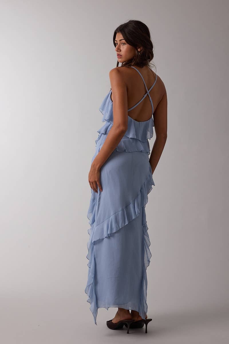 blue ruffle maxi dress
wedding guest dress blue
romantic summer maxi dress
ruffle formal dress women
v neck occasion dress women
flowy blue event dress
vacation wedding guest dress
italian summer inspired dress
adjustable strap maxi dress
summer spritz collection dress
elevated blue midi maxi dress