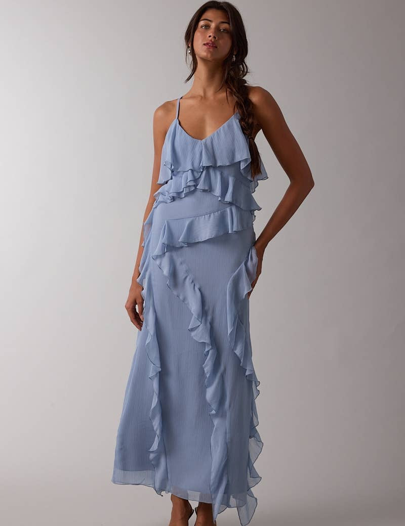 blue ruffle maxi dress
wedding guest dress blue
romantic summer maxi dress
ruffle formal dress women
v neck occasion dress women
flowy blue event dress
vacation wedding guest dress
italian summer inspired dress
adjustable strap maxi dress
summer spritz collection dress
elevated blue midi maxi dress