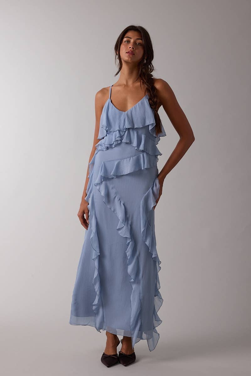 blue ruffle maxi dress
wedding guest dress blue
romantic summer maxi dress
ruffle formal dress women
v neck occasion dress women
flowy blue event dress
vacation wedding guest dress
italian summer inspired dress
adjustable strap maxi dress
summer spritz collection dress
elevated blue midi maxi dress