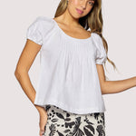 linen puff sleeve top
white linen blouse
pleated linen top
linen cotton blouse
off shoulder linen top
white summer blouse
linen peasant top
lightweight linen shirt women
puff sleeve blouse
boutique linen clothing
elevated basics women
feminine linen top
white cotton linen blouse
casual elegant summer top
breathable linen blouse
relaxed fit white top
linen blend blouse
classic summer wardrobe
timeless white blouse
women's linen fashion