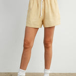 yellow striped drawstring shorts
coastal summer shorts women
lightweight vacation shorts
relaxed striped lounge shorts
elastic waist casual shorts women
resort wear boutique shorts
beach vacation outfit women
casual coastal style shorts
summer drawstring shorts women
west of may spritz collection