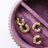 Seaside Crystal Hoop Earrings