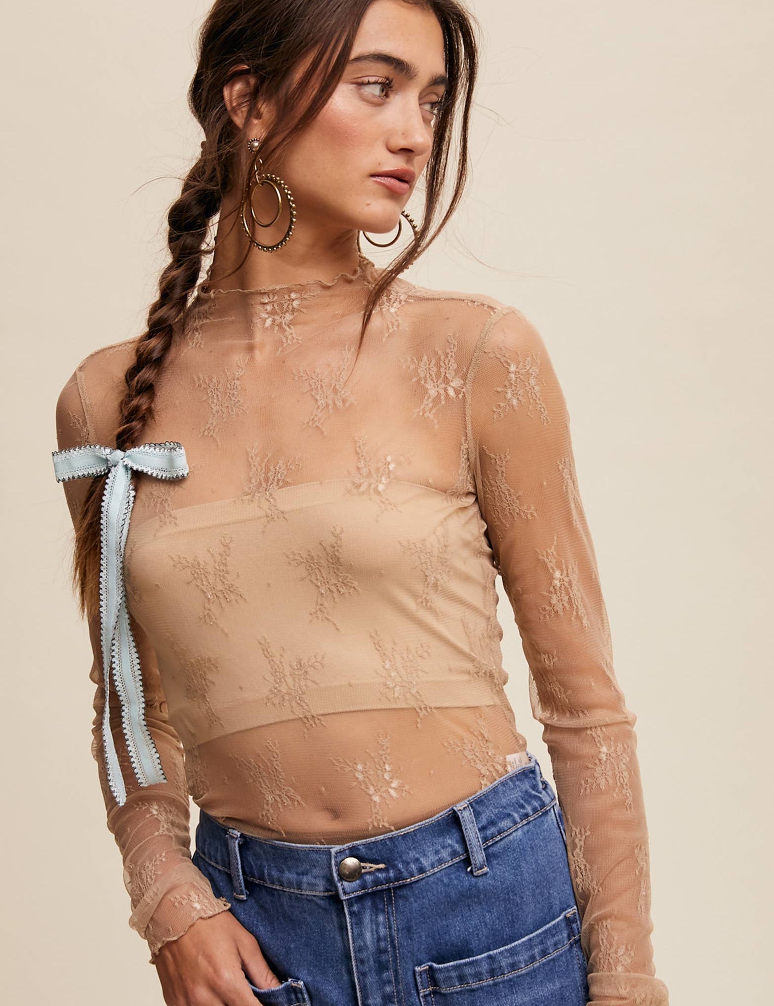 layering top, lace longsleeve, lace layering top, lace layering longsleeve, thin lace top, lace mock neck, lace undershirt, delicate lace undershirt, thin sheer lace long sleeve shirt, womens clothing johnson city, women's clothing, west of may boutique, johnson city boutique
