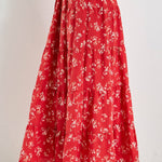 red floral tiered maxi skirt with pockets
lightweight floral maxi skirt with elastic waist
plus size summer skirt 
americana aesthetic
flowy red summer skirt with adjustable drawstring waist
tiered floral maxi skirt with lining
red floral boho skirt with pockets
feminine floral print maxi skirt for summer
relaxed fit tiered maxi skirt in red floral print
lightweight floral skirt with elastic waistband