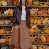 leather jacket, vegan leather jacket, burgundy leather bomber jacket, oversized leather jacket, fall aesthetic, pumpkin patch outfit, fall jacket