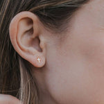 cross stud earrings, gold cross studs, sterling silver cross earrings, minimalist stud earrings