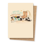 welcome baby card, western baby card
