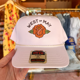 johnson city embroidered trucker hats, summer hat, west of may hat, local hat, unique hats